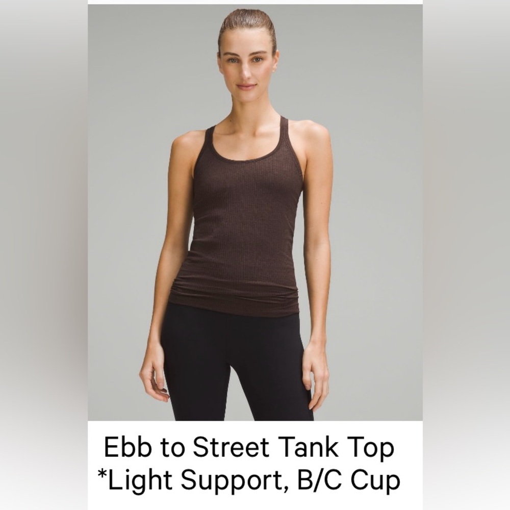 Ebb To Street Tank Top Lululemon Espresso - Picture 2 of 6